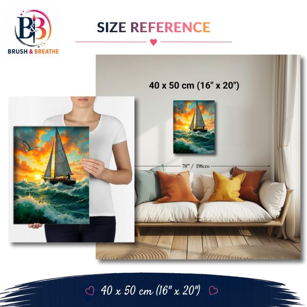 Version 1.0.0 Sunset Sailing, 40 × 50 cm (16"x20"), 36-colors
