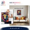 Version 1.0.0 Flowermane Lion, 40 × 50 cm (16"x20"), 24 colors