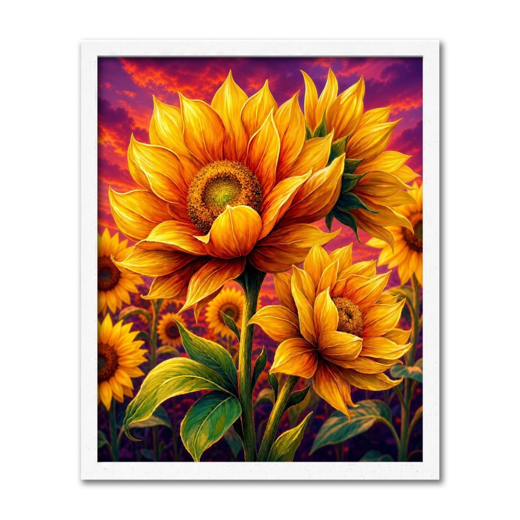 Sunflowers at Sunset, 40 × 50 cm (16"x20"), 24-colors