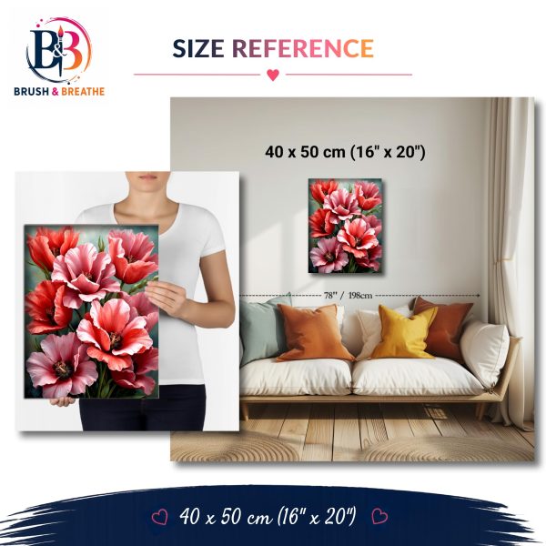 Version 1.0.0 Pink Poppies, 40 × 50 cm (16"x20"), 24-colors