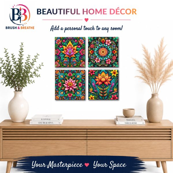 Version 1.0.0 Bloom & Breathe, set of 4 x 30.5 × 30.5 cm (12"x12"), 36-colors