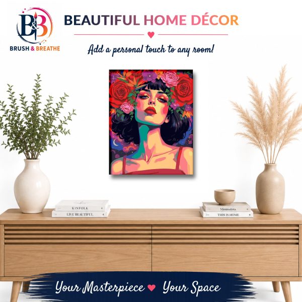 Beautiful Goddess with Floral Crown, 40x50cm (16"x20"), 24-colors
