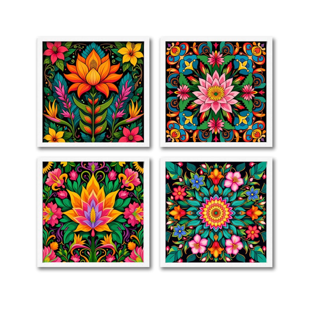 Bloom & Breathe, set of 4 x 30.5 × 30.5 cm (12"x12"), 36-colors