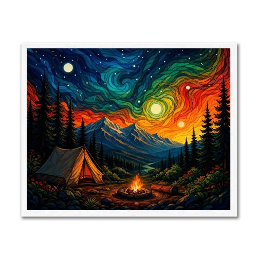 Version 1.0.0 Cosmic Camping, 50 × 40 cm (20"x16"), 36 colors