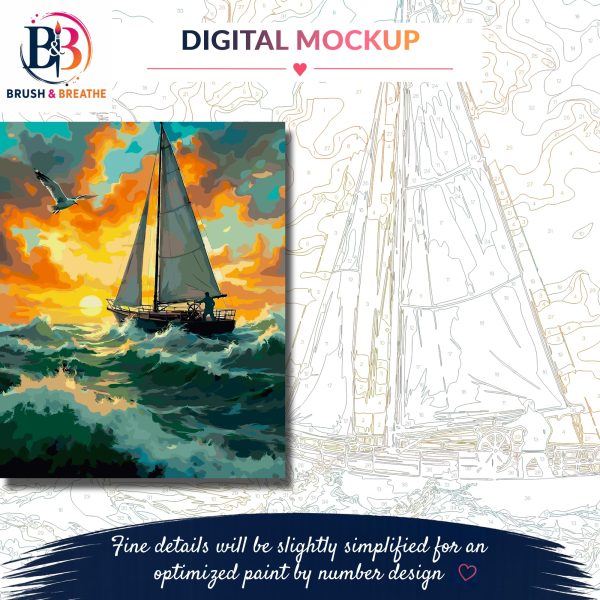 Version 1.0.0 Sunset Sailing, 40 × 50 cm (16"x20"), 36-colors