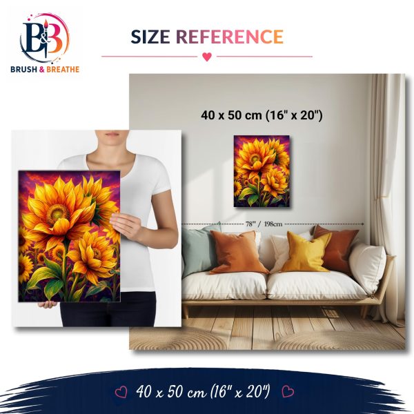 Version 1.0.0 Sunflowers at Sunset, 40 × 50 cm (16"x20"), 24-colors
