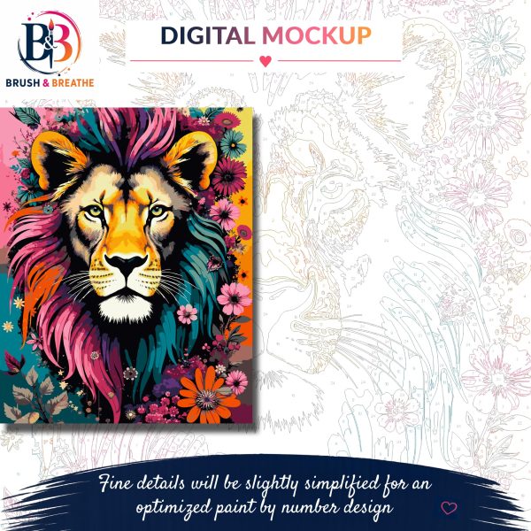Version 1.0.0 Flowermane Lion, 40 × 50 cm (16"x20"), 24 colors