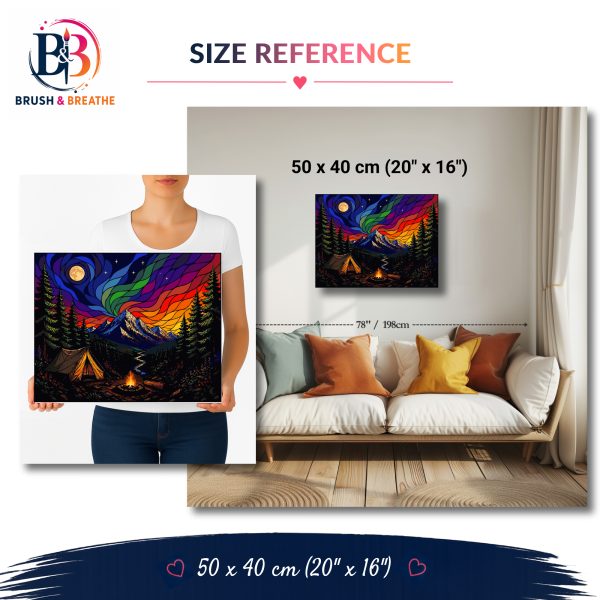 Template3-size-reference Cosmic Camping, 50 × 40 cm (20"x16"), 36 colors