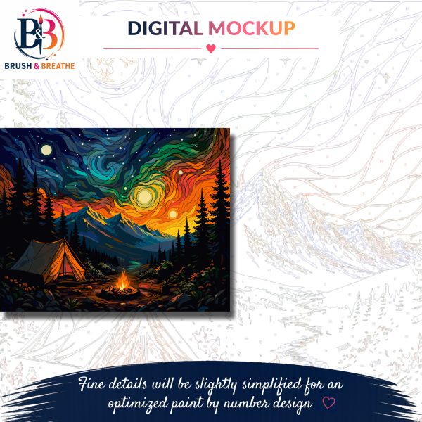Template4-digital-mockup Cosmic Camping, 50 × 40 cm (20"x16"), 36 colors